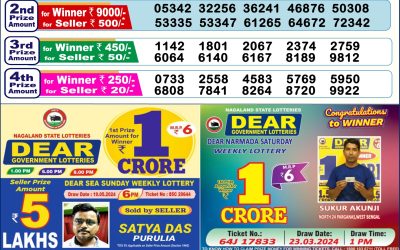 Dear lottery 6pm result 21/5/24