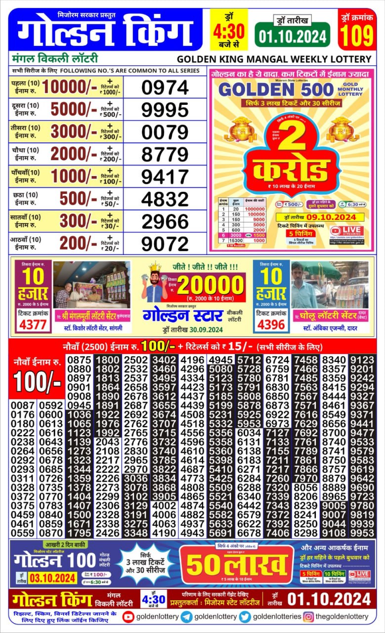Everest Result Today Dear Lottery Chart