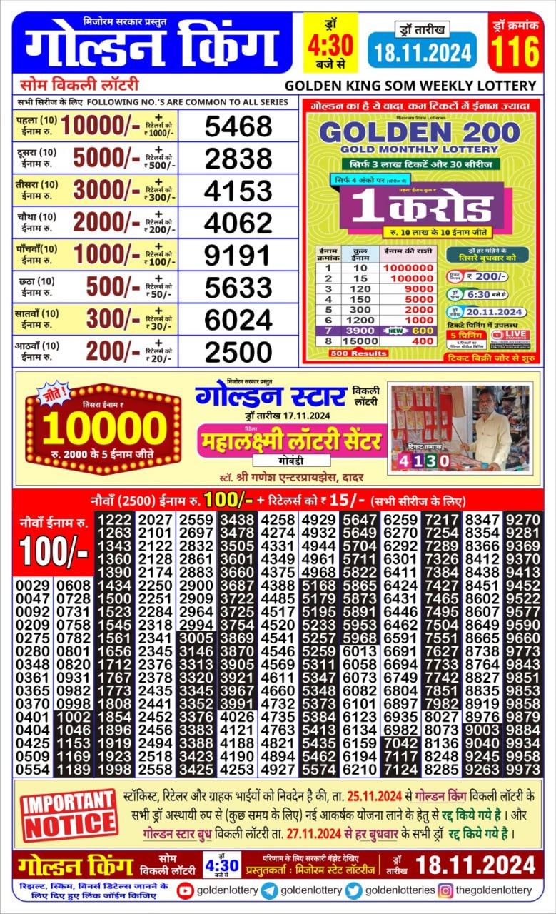 Everest Result Today Dear Lottery Chart