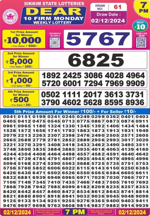 Everest Result Today Dear Lottery Chart