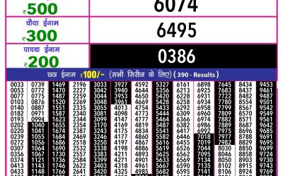 Rajshree 10 evening lottery 5.40pm result 30.12.24