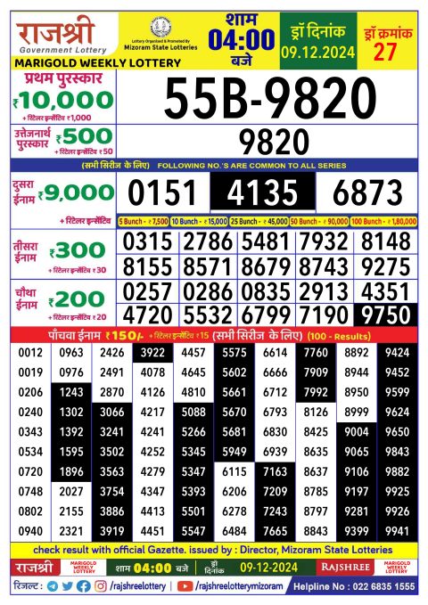Everest Result Today Dear Lottery Chart
