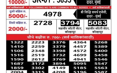Maharashtra Sahyadri weekly lottery result 10.1.25