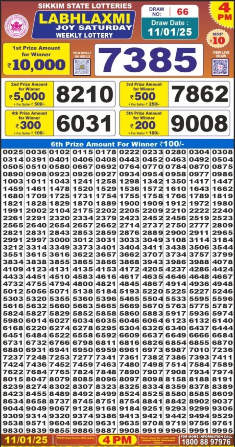 Everest Result Today Dear Lottery Chart