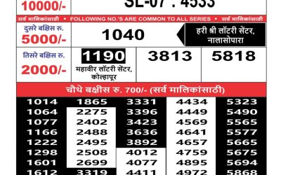 Maharashtra Sahyadri weekly lottery result 20.1.25