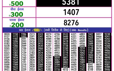 Rajshree 10 evening lottery 5.40pm result 3.1.25