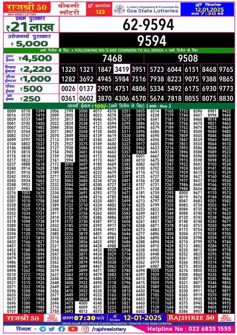 Everest Result Today Dear Lottery Chart