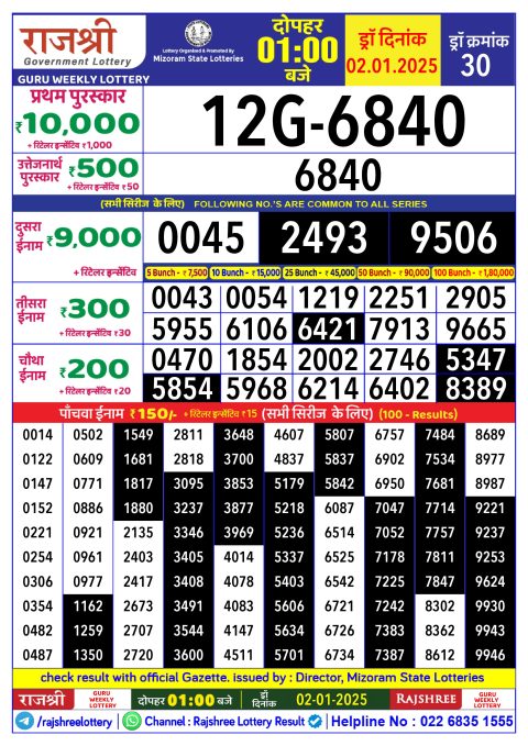 Everest Result Today Dear Lottery Chart
