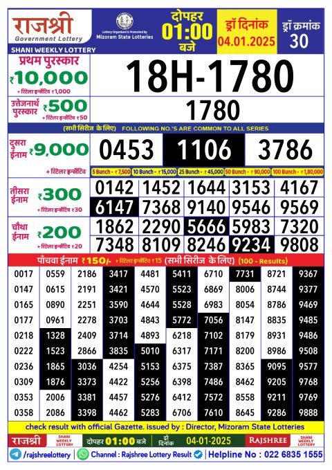 Everest Result Today Dear Lottery Chart