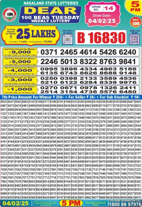 Everest Result Today Dear Lottery Chart