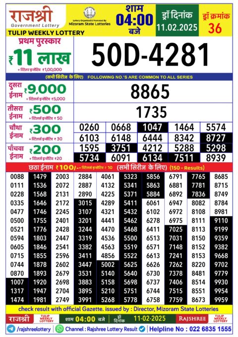 Everest Result Today Dear Lottery Chart