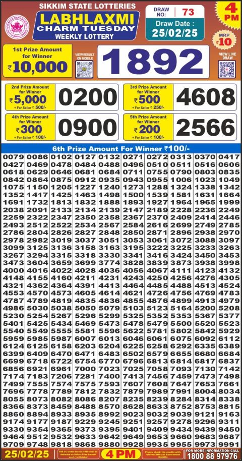 Everest Result Today Dear Lottery Chart