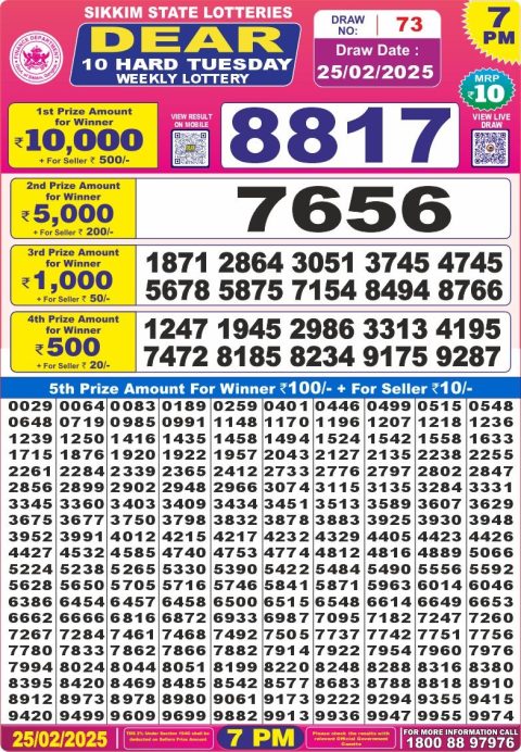 Everest Result Today Dear Lottery Chart