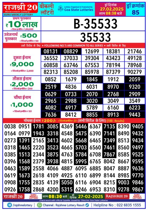 Everest Result Today Dear Lottery Chart