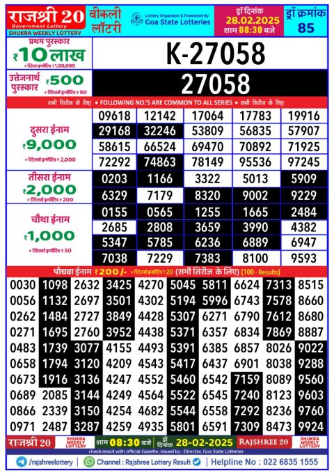 Everest Result Today Dear Lottery Chart