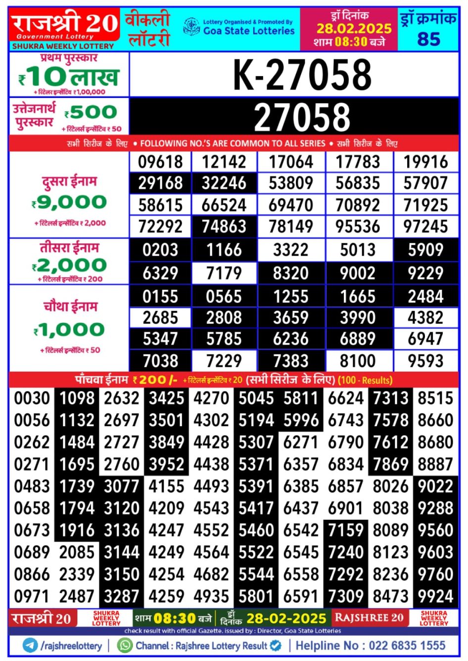 Everest Result Today Dear Lottery Chart