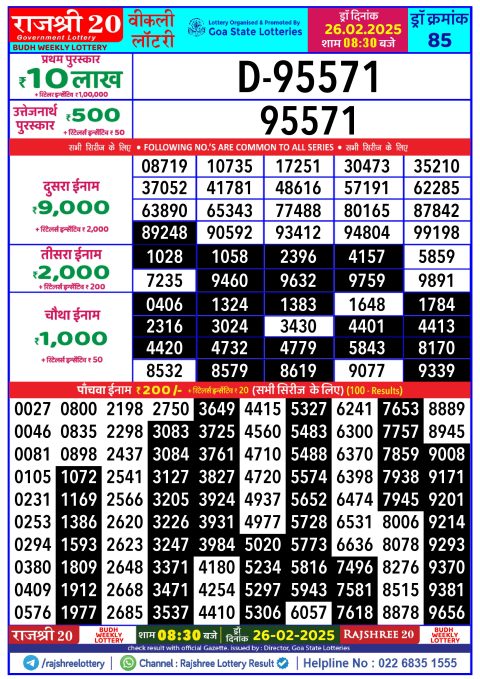 Everest Result Today Dear Lottery Chart