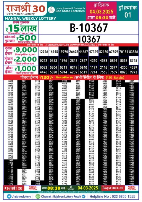 Everest Result Today Dear Lottery Chart
