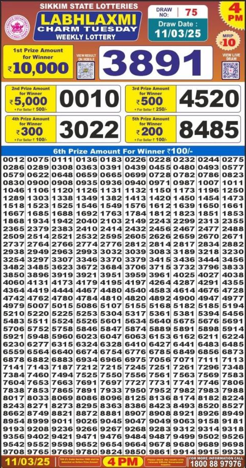 Everest Result Today Dear Lottery Chart