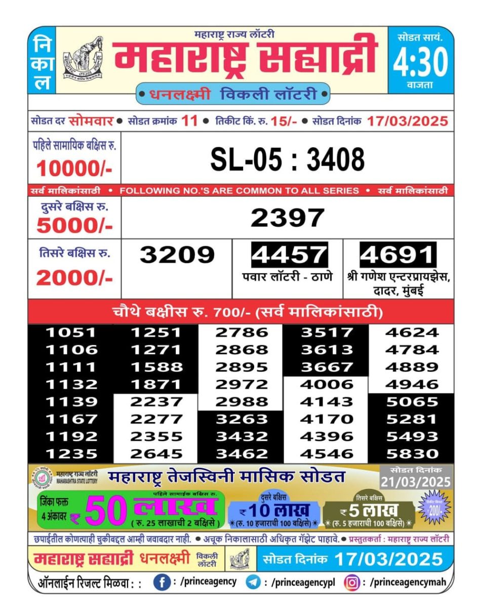 Everest Result Today Dear Lottery Chart