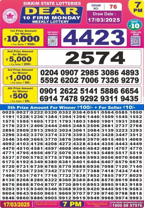Everest Result Today Dear Lottery Chart