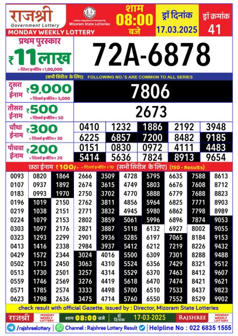 Everest Result Today Dear Lottery Chart