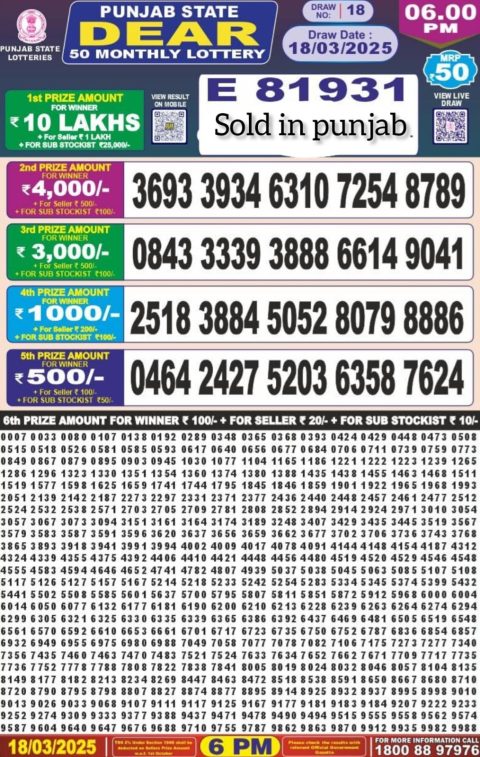 Everest Result Today Dear Lottery Chart