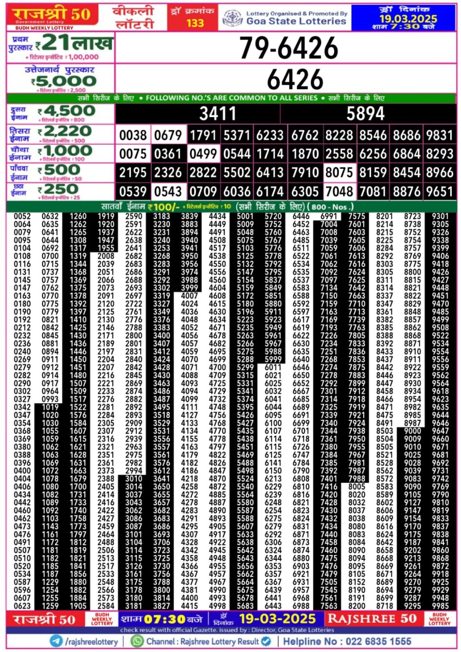 Everest Result Today Dear Lottery Chart