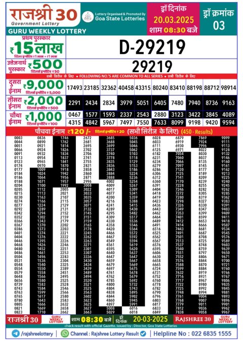 Everest Result Today Dear Lottery Chart