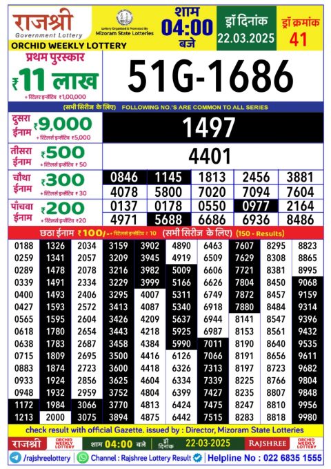 Everest Result Today Dear Lottery Chart