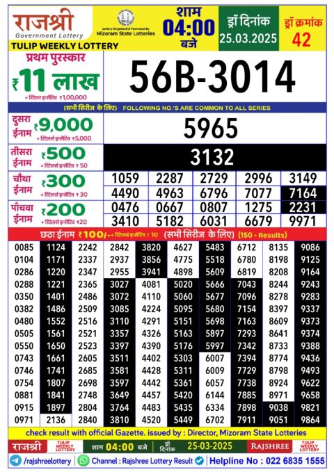 Everest Result Today Dear Lottery Chart