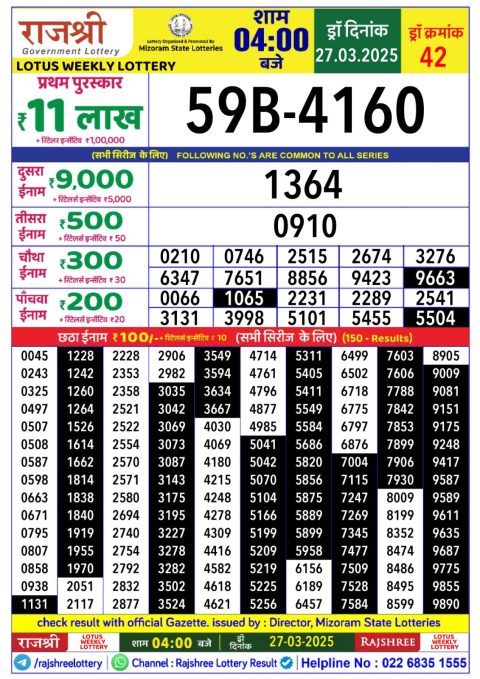 Everest Result Today Dear Lottery Chart