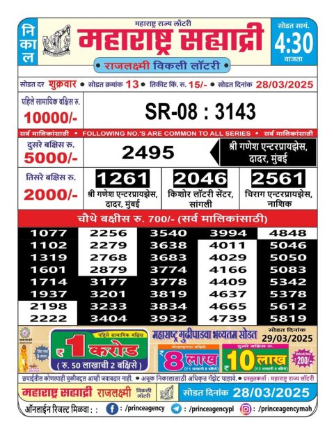 Everest Result Today Dear Lottery Chart