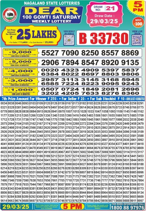 Everest Result Today Dear Lottery Chart