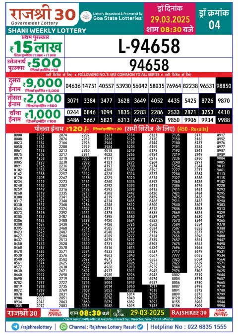 Everest Result Today Dear Lottery Chart