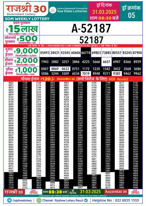 Everest Result Today Dear Lottery Chart