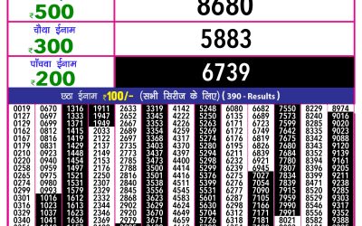 Rajshree 10 evening lottery 5.40pm result 9.3.25