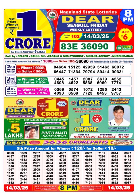 Everest Result Today Dear Lottery Chart