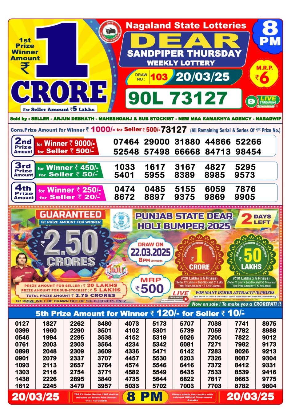 Everest Result Today Dear Lottery Chart