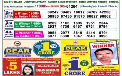 Dear lottery 6pm result 23.3.25