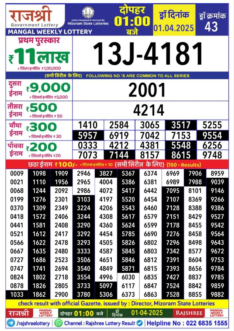 Everest Result Today Dear Lottery Chart