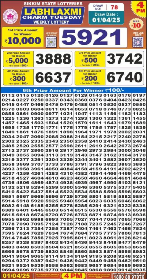 Everest Result Today Dear Lottery Chart