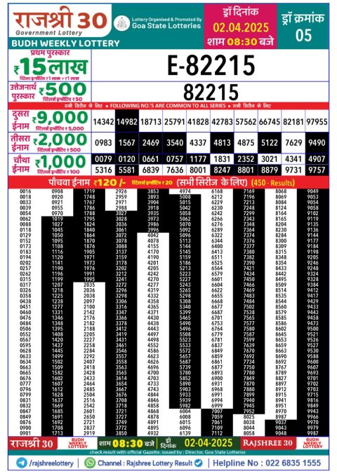 Everest Result Today Dear Lottery Chart