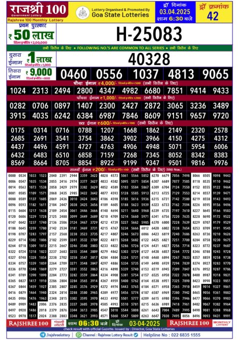 Everest Result Today Dear Lottery Chart