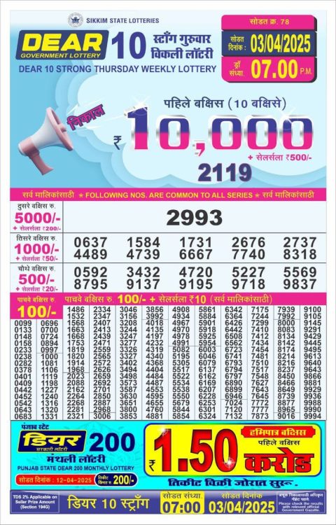Everest Result Today Dear Lottery Chart
