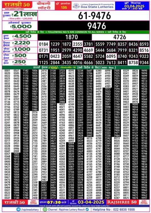 Everest Result Today Dear Lottery Chart