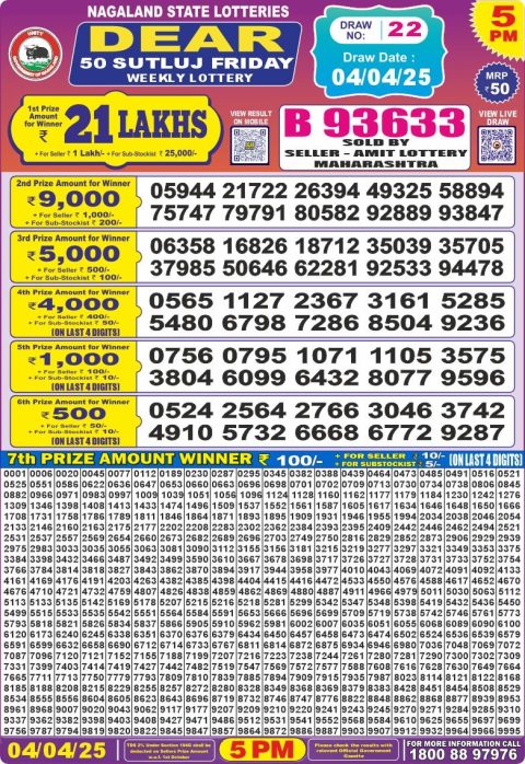 Everest Result Today Dear Lottery Chart