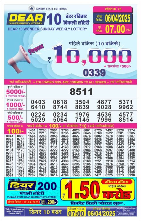Everest Result Today Dear Lottery Chart