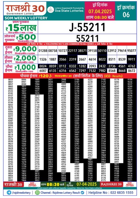 Everest Result Today Dear Lottery Chart