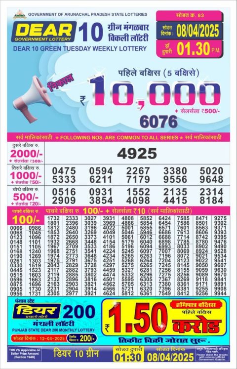 Everest Result Today Dear Lottery Chart